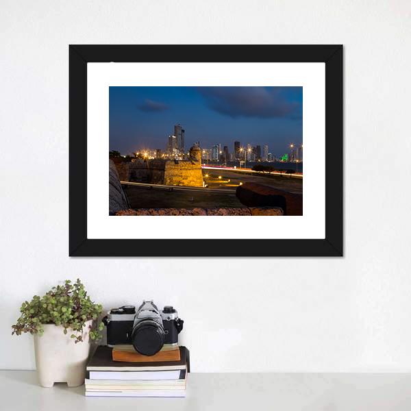 Cartagena's Colonial Wall Canvas Wall Art-1 Piece-Framed Print-20" x 16"-Tiaracle