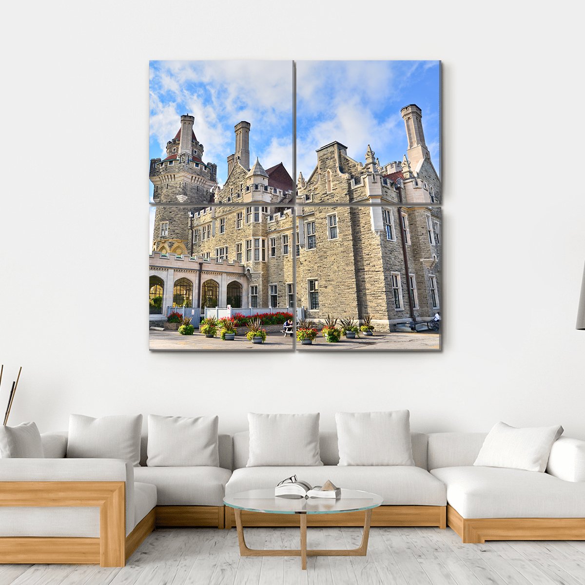 Casa Loma In Toronto Canada Canvas Wall Art-4 Square-Gallery Wrap-17" x 17"-Tiaracle