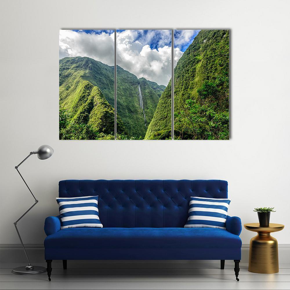 Cascade Blanche Canvas Wall Art-3 Horizontal-Gallery Wrap-37" x 24"-Tiaracle