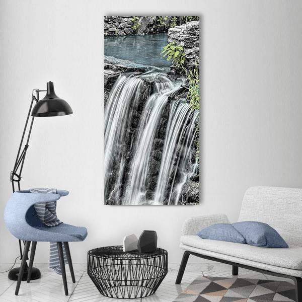Cascade Downfall Vertical Canvas Wall Art-1 Vertical-Gallery Wrap-12" x 24"-Tiaracle