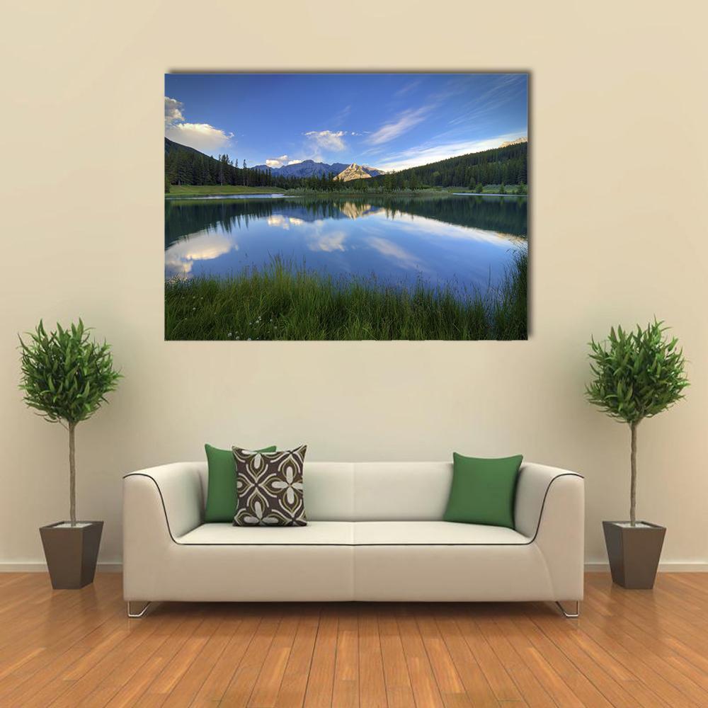 Cascade Ponds Canvas Wall Art-1 Piece-Gallery Wrap-48" x 32"-Tiaracle