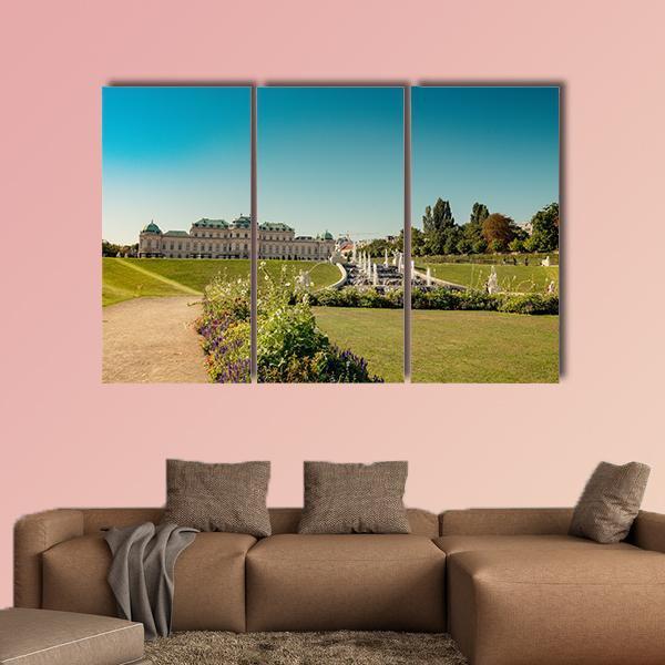 Fountain At Belvedere Garden Canvas Wall Art-3 Horizontal-Gallery Wrap-25" x 16"-Tiaracle