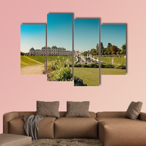 Fountain At Belvedere Garden Canvas Wall Art-4 Pop-Gallery Wrap-50" x 32"-Tiaracle