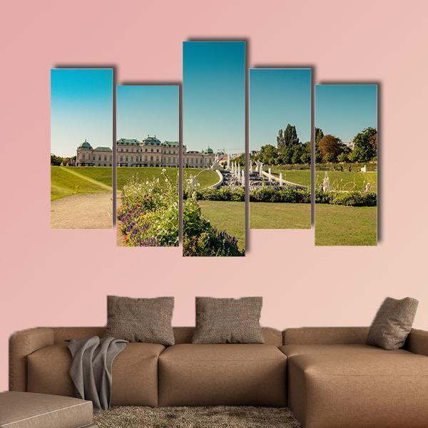 Fountain At Belvedere Garden Canvas Wall Art-5 Pop-Gallery Wrap-47" x 32"-Tiaracle