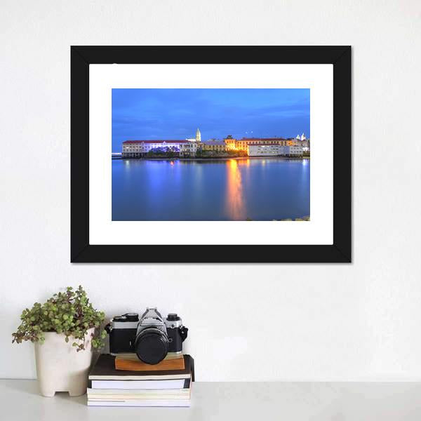 Casco Viejo In Twilight Panoramic Canvas Wall Art-1 Piece-36" x 12"-Tiaracle