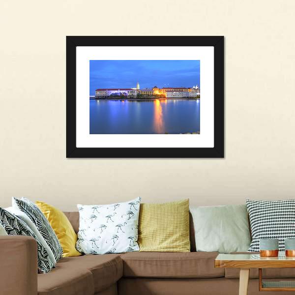 Casco Viejo In Twilight Panoramic Canvas Wall Art-1 Piece-36" x 12"-Tiaracle