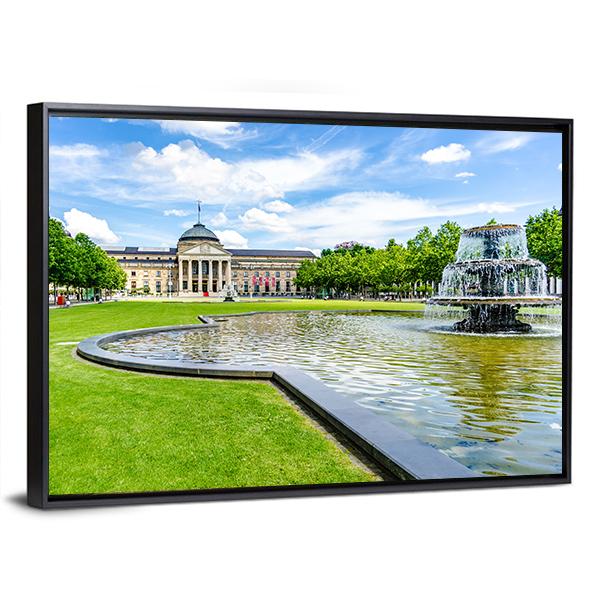 Casino Kurhaus Of Wiesbaden Canvas Wall Art-3 Horizontal-Gallery Wrap-25" x 16"-Tiaracle