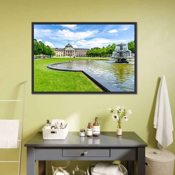 Casino Kurhaus Of Wiesbaden Canvas Wall Art-3 Horizontal-Gallery Wrap-25" x 16"-Tiaracle