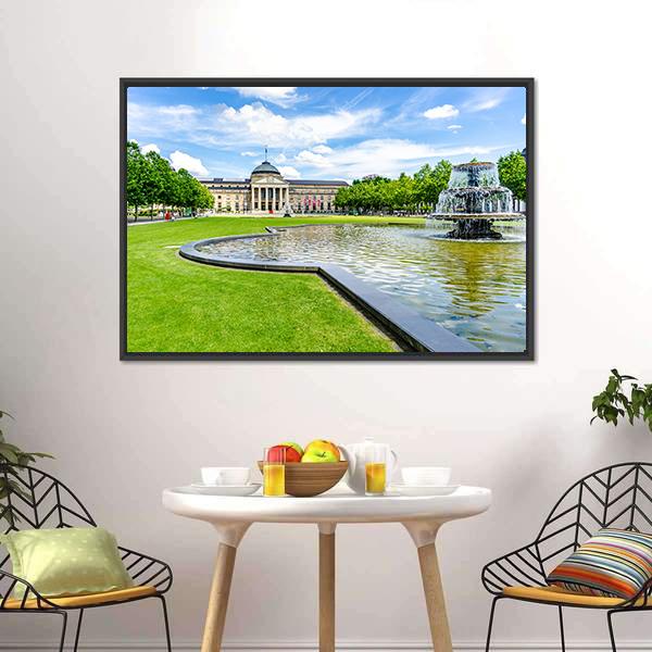 Casino Kurhaus Of Wiesbaden Canvas Wall Art-3 Horizontal-Gallery Wrap-25" x 16"-Tiaracle