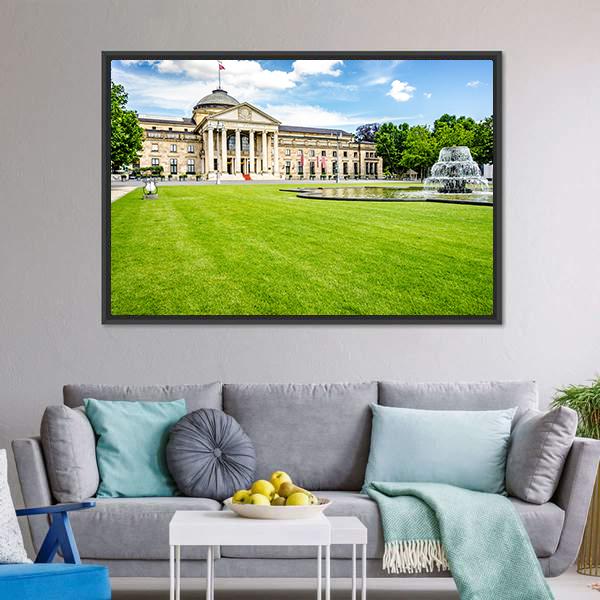 Casino Kurhaus Of Wiesbaden Canvas Wall Art-3 Horizontal-Gallery Wrap-25" x 16"-Tiaracle