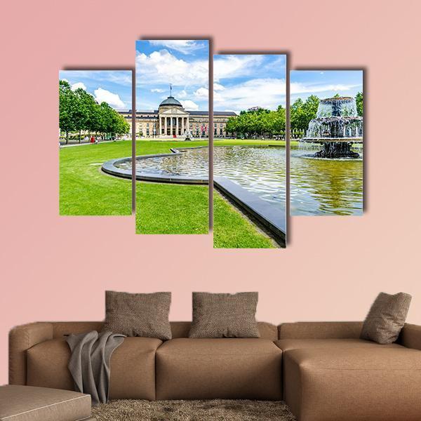 Casino Kurhaus Of Wiesbaden Canvas Wall Art-4 Pop-Gallery Wrap-50" x 32"-Tiaracle