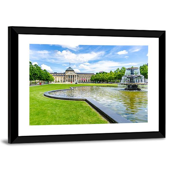 Casino Kurhaus Of Wiesbaden Canvas Wall Art-3 Horizontal-Gallery Wrap-25" x 16"-Tiaracle