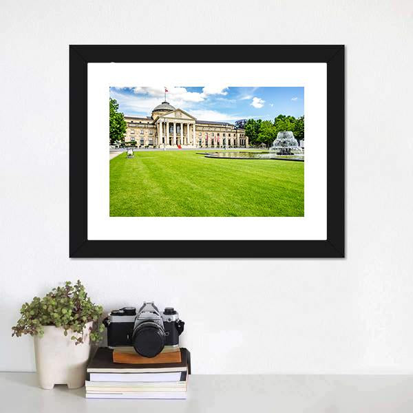 Casino Kurhaus Of Wiesbaden Canvas Wall Art-3 Horizontal-Gallery Wrap-25" x 16"-Tiaracle