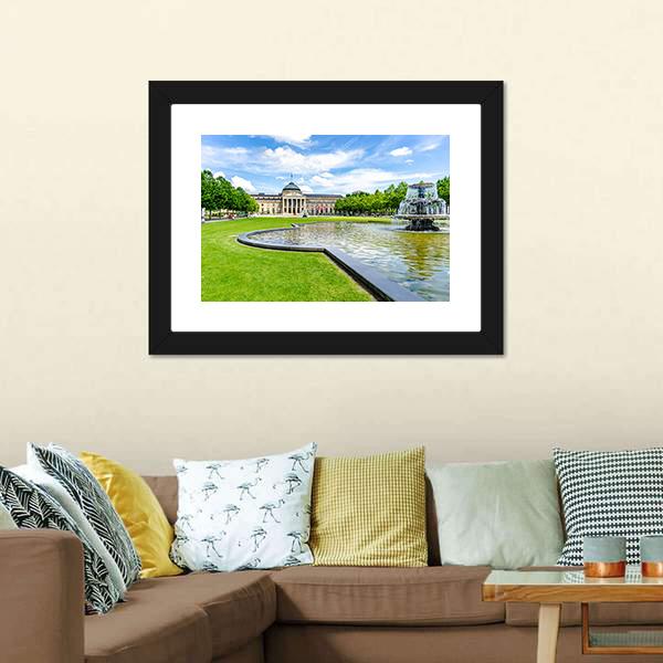 Casino Kurhaus Of Wiesbaden Canvas Wall Art-3 Horizontal-Gallery Wrap-25" x 16"-Tiaracle