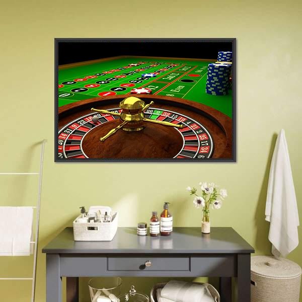 Casino Roulette Canvas Wall Art-5 Horizontal-Gallery Wrap-22&quot; x 12&quot;-Tiaracle