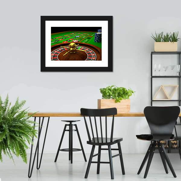 Casino Roulette Canvas Wall Art-5 Horizontal-Gallery Wrap-22&quot; x 12&quot;-Tiaracle