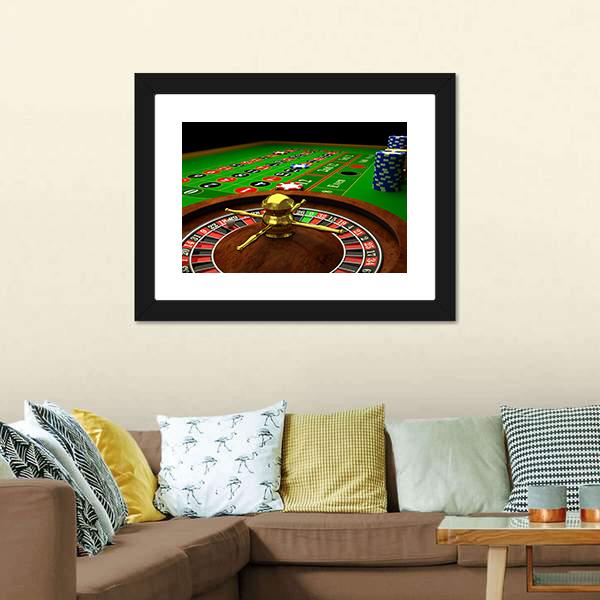 Casino Roulette Canvas Wall Art-5 Horizontal-Gallery Wrap-22&quot; x 12&quot;-Tiaracle