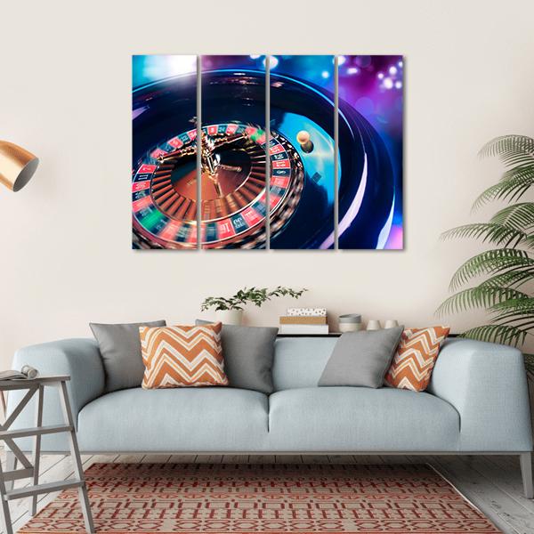 Casino Roulette In Motion Canvas Wall Art-1 Piece-Gallery Wrap-36" x 24"-Tiaracle