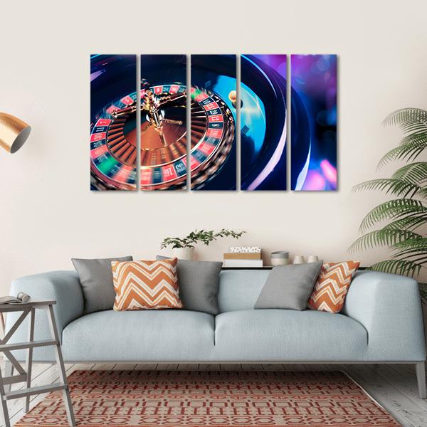 Casino Roulette In Motion Canvas Wall Art-5 Horizontal-Gallery Wrap-22" x 12"-Tiaracle