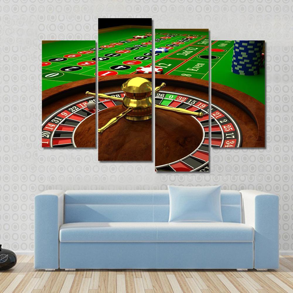 Casino Roulette Canvas Wall Art-5 Pop-Gallery Wrap-47" x 32"-Tiaracle