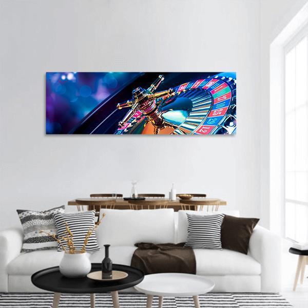 Beautiful Casino Roulette Panoramic Canvas Wall Art-1 Piece-36" x 12"-Tiaracle