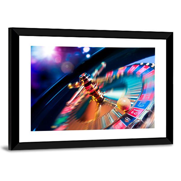 Casino Wheel In Motion Canvas Wall Art-5 Horizontal-Gallery Wrap-22" x 12"-Tiaracle