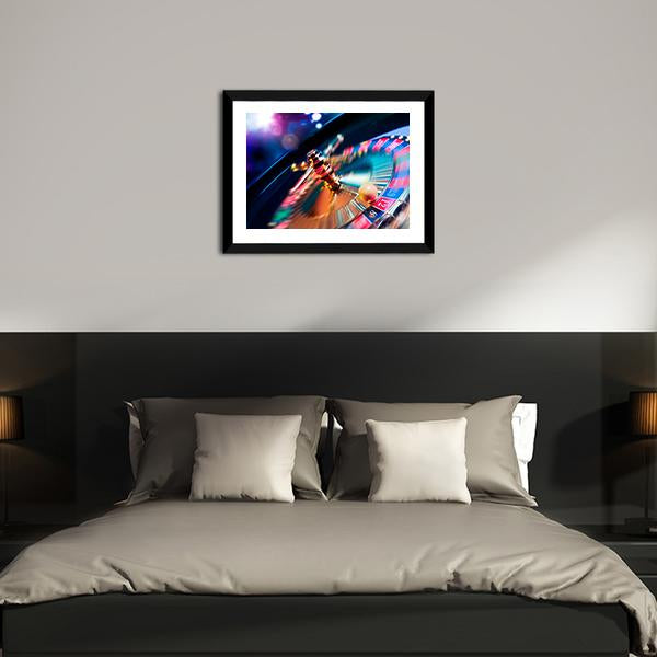 Casino Wheel In Motion Canvas Wall Art-5 Horizontal-Gallery Wrap-22" x 12"-Tiaracle