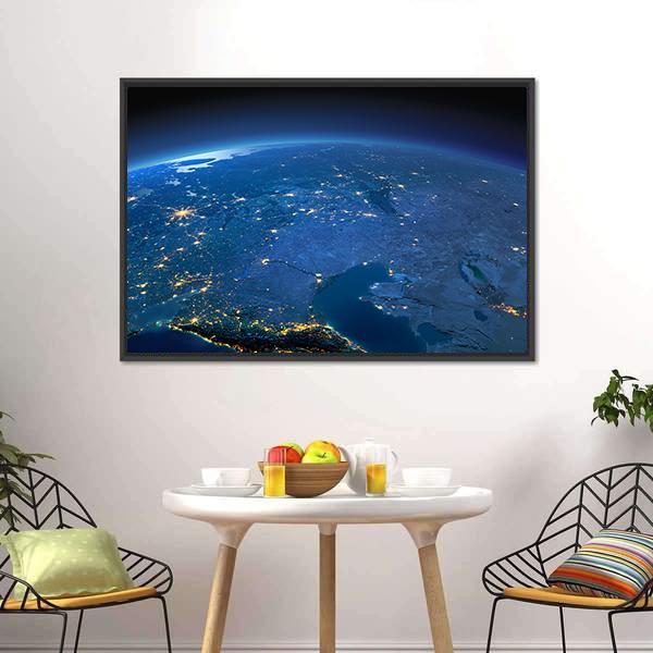 Caspian Sea From Space Canvas Wall Art-3 Horizontal-Gallery Wrap-25" x 16"-Tiaracle