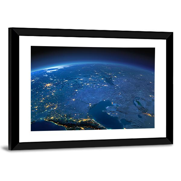 Caspian Sea From Space Canvas Wall Art-3 Horizontal-Gallery Wrap-25" x 16"-Tiaracle