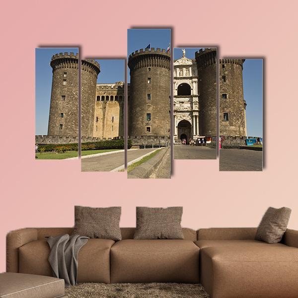 Castel Dell Ovo Canvas Wall Art-5 Pop-Gallery Wrap-47" x 32"-Tiaracle