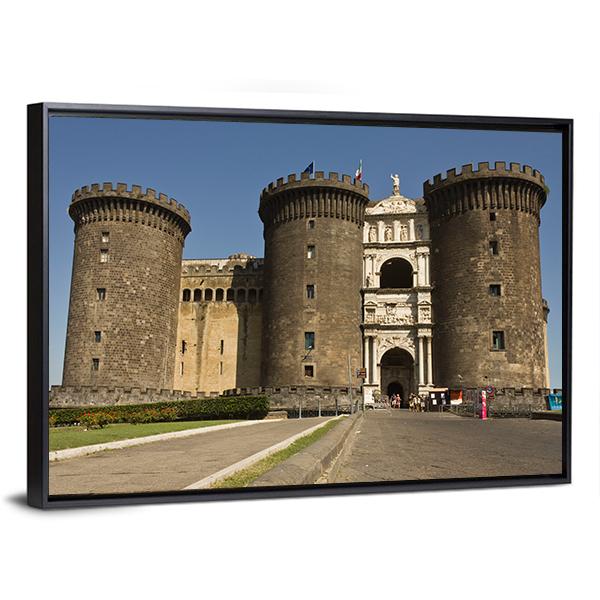 Castel Dell Ovo Canvas Wall Art-3 Horizontal-Gallery Wrap-25" x 16"-Tiaracle