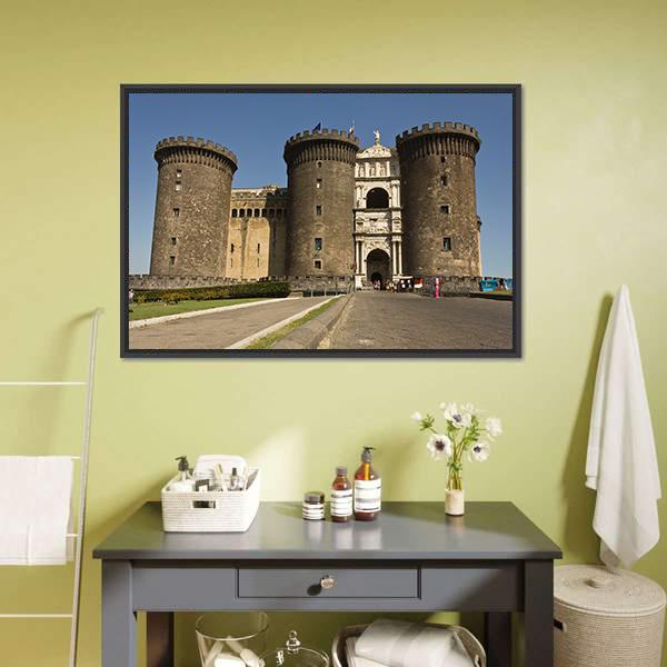 Castel Dell Ovo Canvas Wall Art-3 Horizontal-Gallery Wrap-25" x 16"-Tiaracle