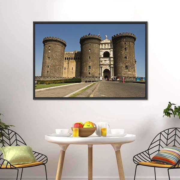 Castel Dell Ovo Canvas Wall Art-3 Horizontal-Gallery Wrap-25" x 16"-Tiaracle