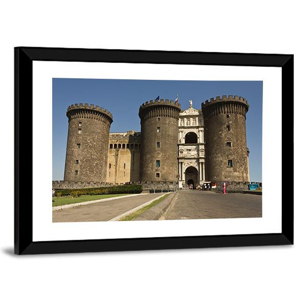 Castel Dell Ovo Canvas Wall Art-3 Horizontal-Gallery Wrap-25" x 16"-Tiaracle