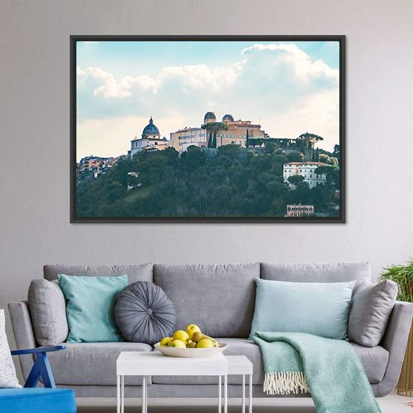 Castel Gandolfo Italy Canvas Wall Art-1 Piece-Floating Frame-24" x 16"-Tiaracle