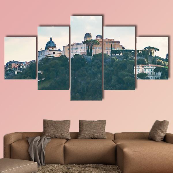 Castel Gandolfo Italy Canvas Wall Art-5 Pop-Gallery Wrap-47" x 32"-Tiaracle