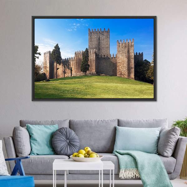 Castelo de Guimaraes Canvas Wall Art-1 Piece-Floating Frame-24" x 16"-Tiaracle