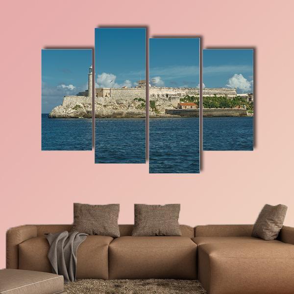 Castillo del Morro In Havana Cuba Canvas Wall Art-4 Pop-Gallery Wrap-50&quot; x 32&quot;-Tiaracle