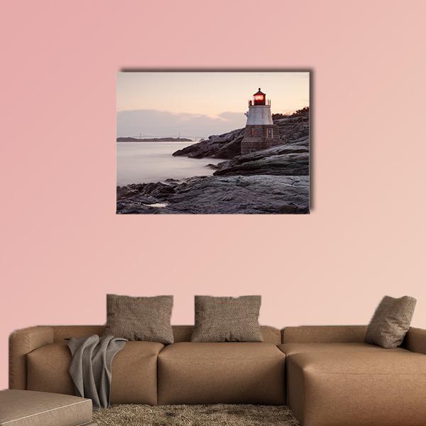 Castle Hill Lighthouse Canvas Wall Art-1 Piece-Gallery Wrap-48" x 32"-Tiaracle
