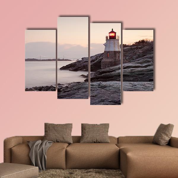 Castle Hill Lighthouse Canvas Wall Art-4 Pop-Gallery Wrap-50" x 32"-Tiaracle