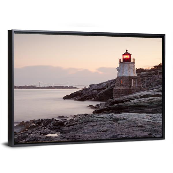 Castle Hill Lighthouse Canvas Wall Art-3 Horizontal-Gallery Wrap-25" x 16"-Tiaracle
