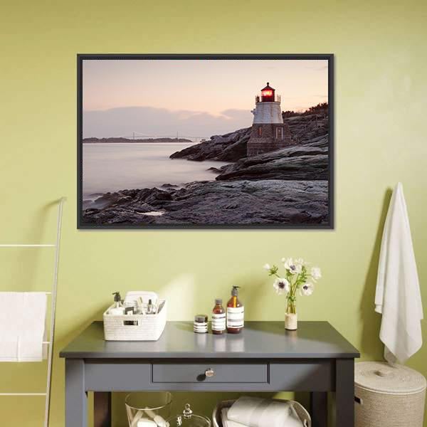 Castle Hill Lighthouse Canvas Wall Art-3 Horizontal-Gallery Wrap-25" x 16"-Tiaracle