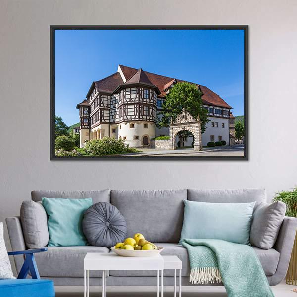 Castle In Bad Urach Canvas Wall Art-1 Piece-Floating Frame-24" x 16"-Tiaracle