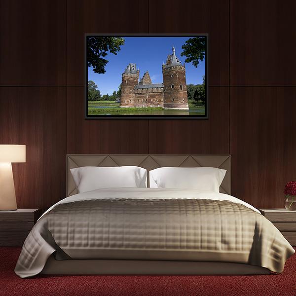 Castle in Beersel Canvas Wall Art-3 Horizontal-Gallery Wrap-25" x 16"-Tiaracle