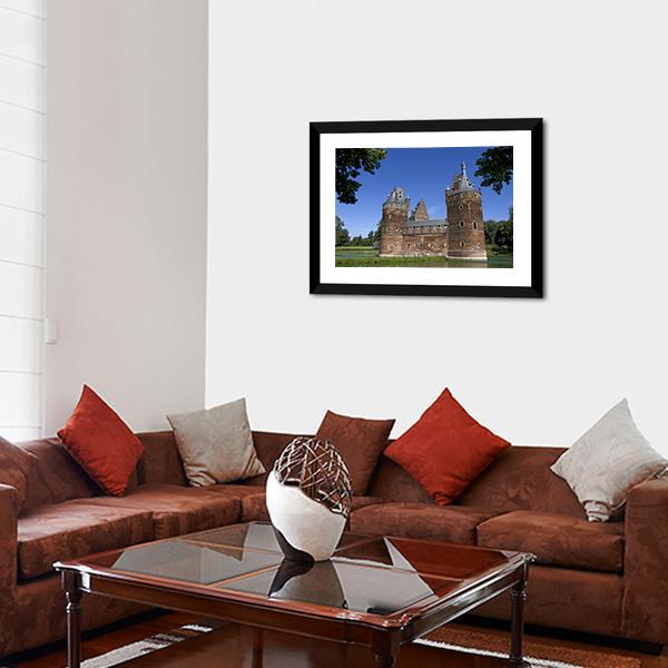 Castle in Beersel Canvas Wall Art-3 Horizontal-Gallery Wrap-25" x 16"-Tiaracle