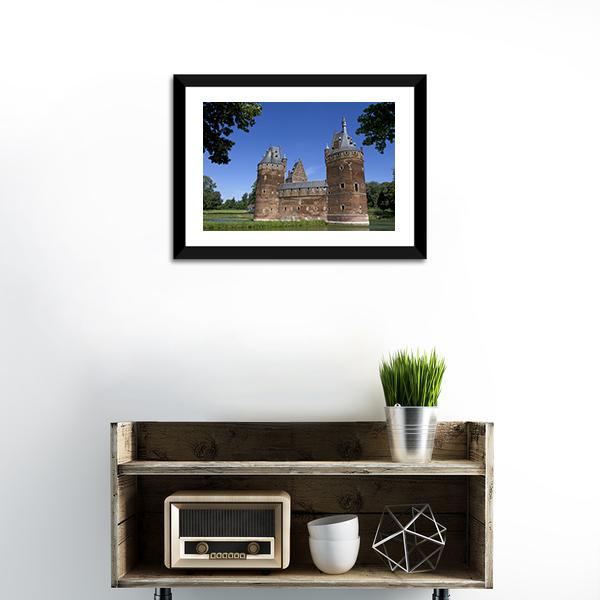 Castle in Beersel Canvas Wall Art-1 Piece-Framed Print-20" x 16"-Tiaracle