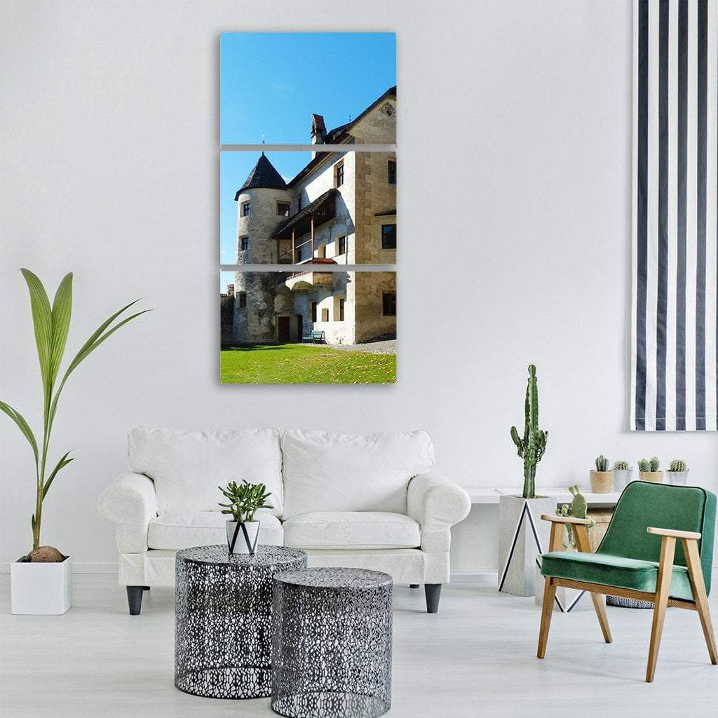 Castle In Feldthurns Vertical Canvas Wall Art-3 Vertical-Gallery Wrap-12" x 25"-Tiaracle