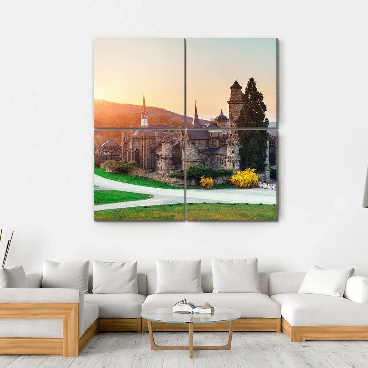 Castle In Germany Canvas Wall Art-4 Square-Gallery Wrap-17" x 17"-Tiaracle