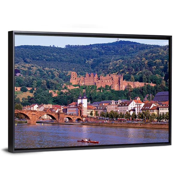 Castle In Heidelberg Canvas Wall Art-3 Horizontal-Gallery Wrap-25" x 16"-Tiaracle