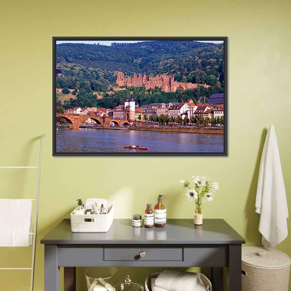 Castle In Heidelberg Canvas Wall Art-3 Horizontal-Gallery Wrap-25" x 16"-Tiaracle